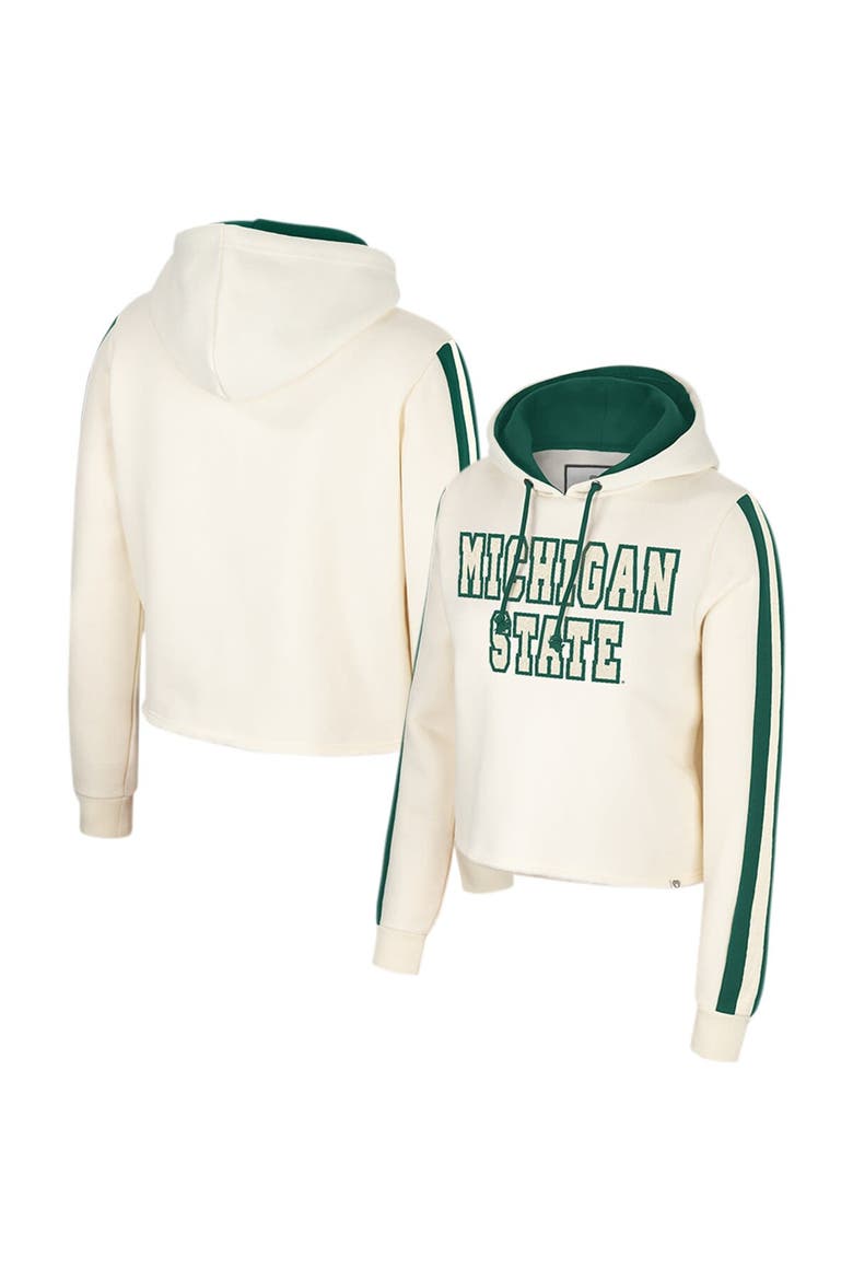 Women's Colosseum Cream Michigan State Spartans Perfect Date Cropped Pullover Hoodie, Main, color, Cream