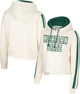 COLOSSEUM Women's Colosseum Cream Michigan State Spartans Perfect Date Cropped Pullover Hoodie