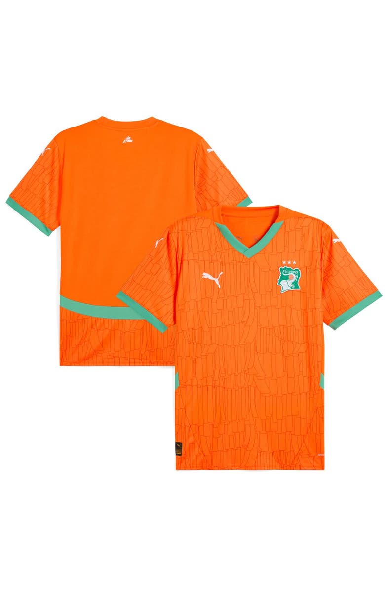 PUMA Men's Puma Orange Ivory Coast National Team 2025 Home Replica Jersey, Main, color,