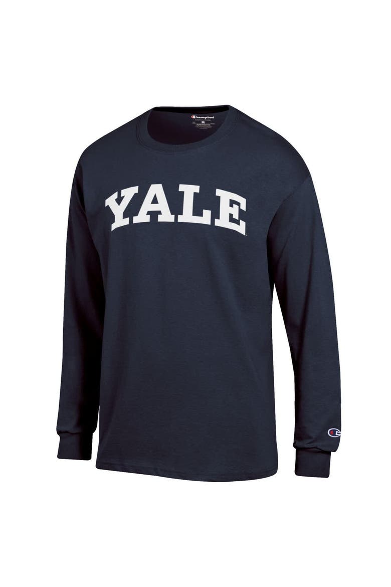 Men's Champion  Navy Yale Bulldogs Basic Arch Long Sleeve T-Shirt, Alternate, color, Navy
