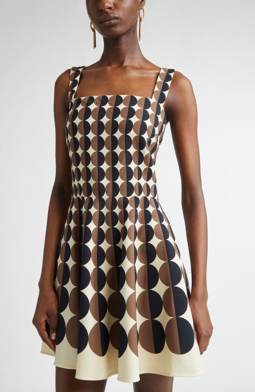 Oscar De La Renta Geo Print Fit & Flare Dress