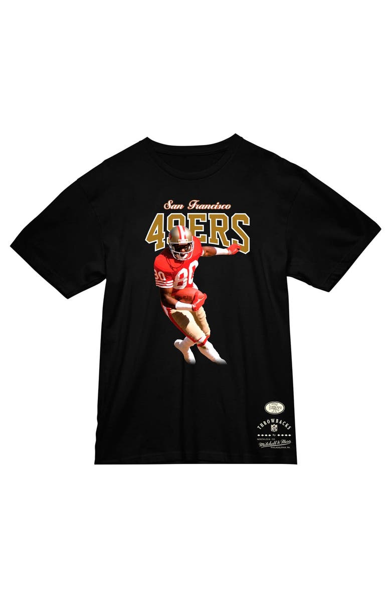 Mitchell & Ness Men's Mitchell & Ness Jerry Rice Black San Francisco 49ers Sideline Retired Player T-Shirt, Alternate, color, Black