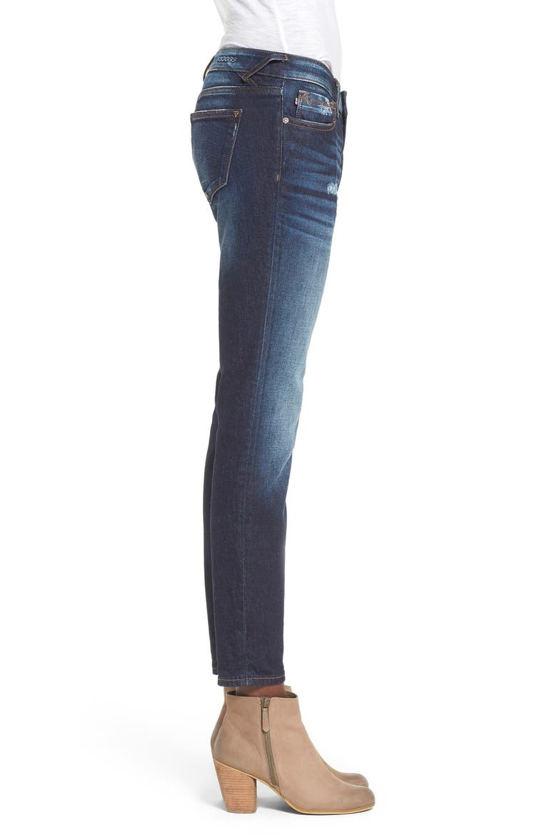 Distressed Skinny Jeans, Alternate, color, DARK WASH