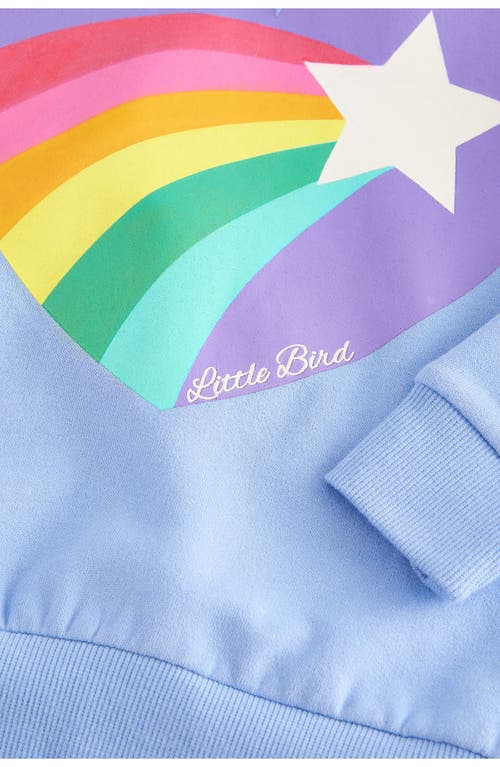 Shop Little Bird Kids' Heart Cotton Graphic Hoodie In Purple