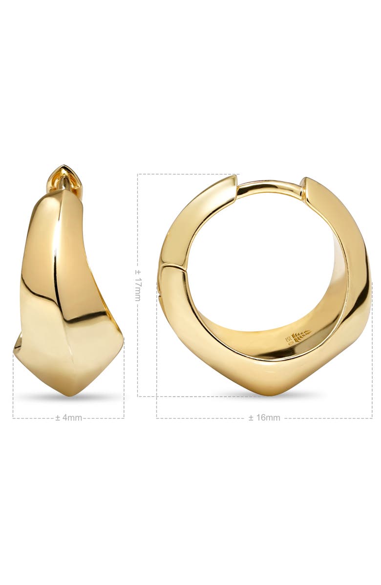 DEVATA Beveled Curve Hoop Earrings in Gold Plated Sterling Silver, Alternate, color, Yellow Gold