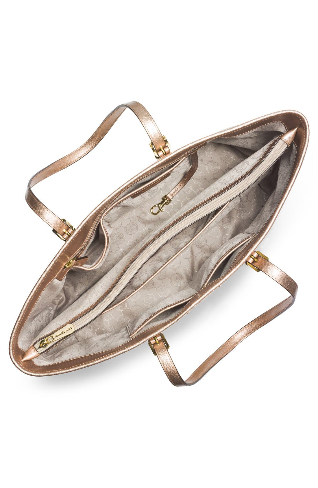 'Medium Jet Set' Saffiano Leather Tote, Alternate, color, PALE GOLD