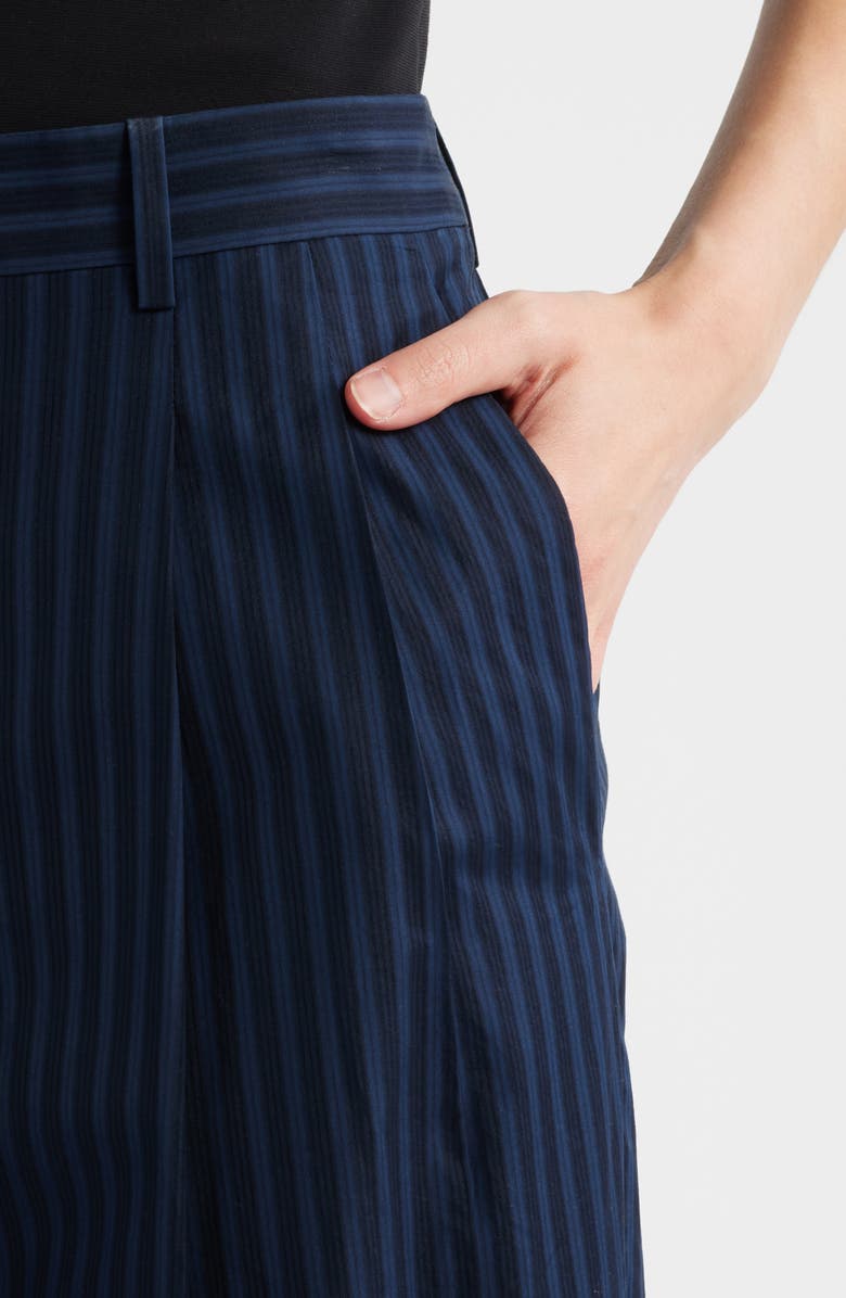 Theory Pleated Wide Leg Pants, Alternate, color, Nocturne Navy