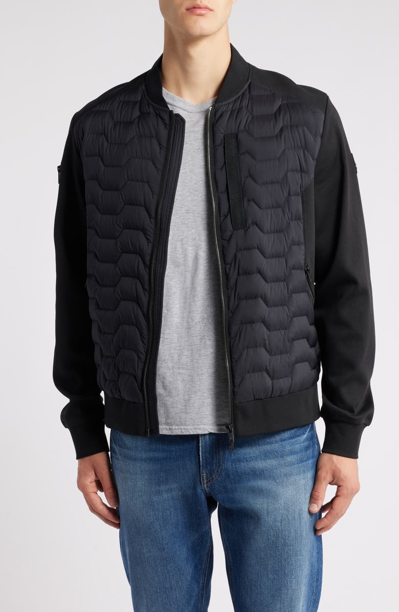 Moose Knuckles Granite Quilted Wind & Water Resistant Down Bomber Jacket, Main, color, 
