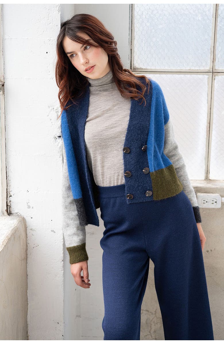 SSKEIN Wide Leg Trousers, Alternate, color, Navy