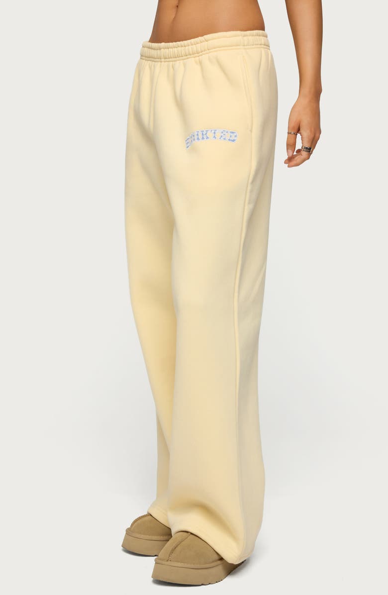 EDIKTED Lover Wide Leg Sweatpants, Alternate, color, Yellow