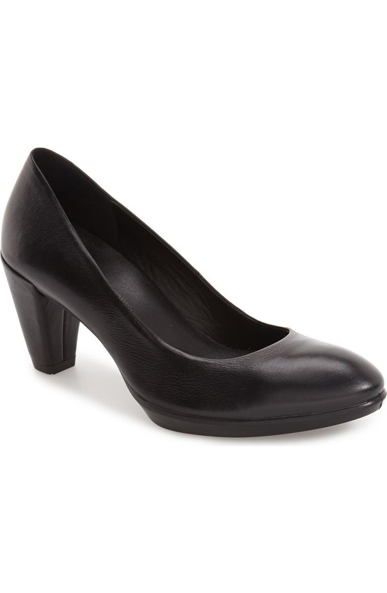 ECCO Shape 55 Plateau Pump, Main, color, Black Leather