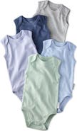 BUTTERBLU Sam Assorted 5-Pack Sleeveless Organic Cotton Bodysuits