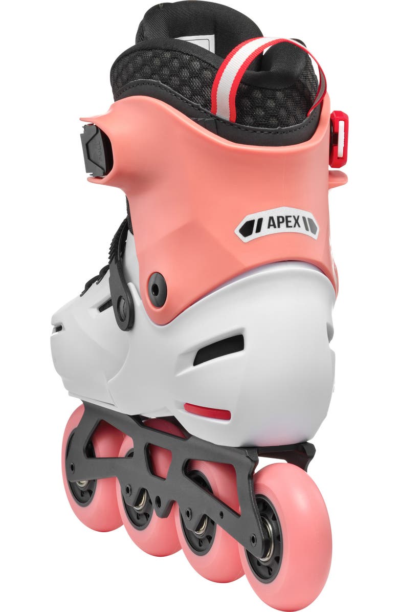 Rollerblade Apex Adjustable Girls Inline Skates, Alternate, color, Platinum/Coral
