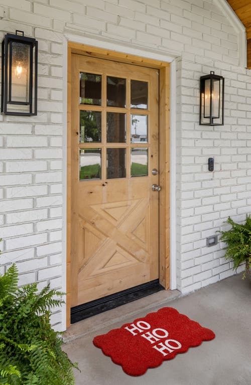 Hallmark Ho Ho Ho Coir Welcome Mat In Red