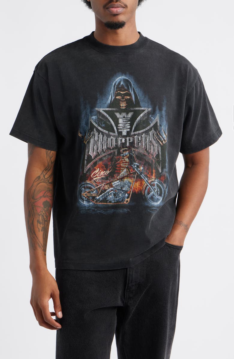 ID Supply Co West Coast Choppers Reaper Graphic T-Shirt, Main, color, Washed Black