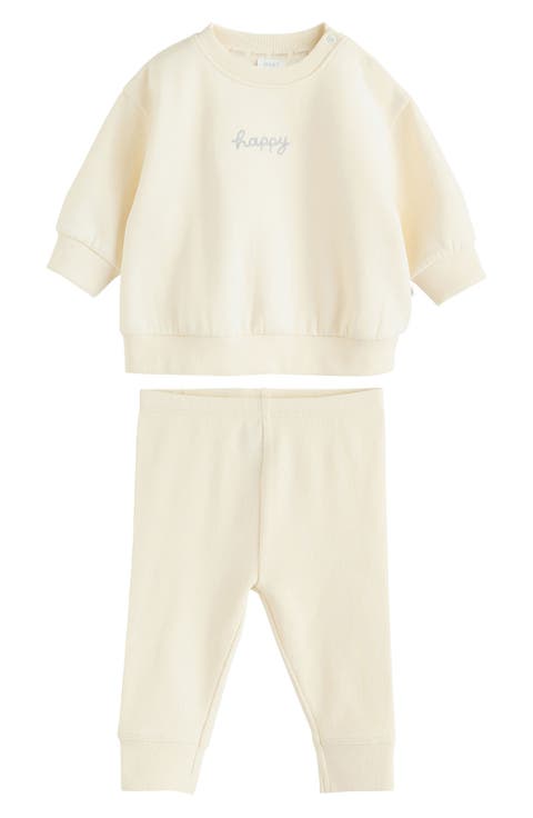 Happy Sweatshirt & Rib Leggings Set (Baby)