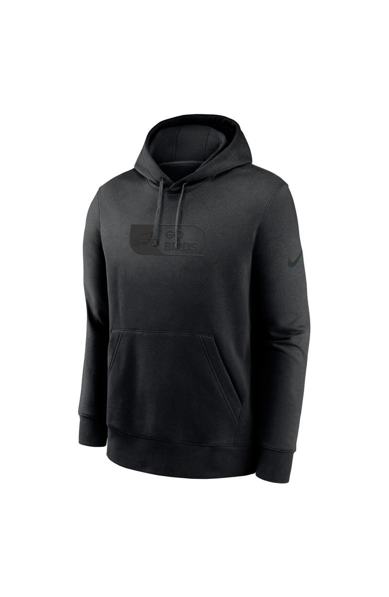 Nike Men's Nike Black Philadelphia Eagles Edge French Terry Club Pullover Hoodie, Alternate, color, 