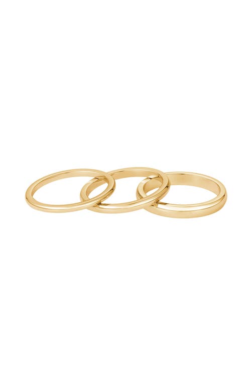 Adornia Tarnish Resistant 18k Gold Plated Stacking Band Set In Gold