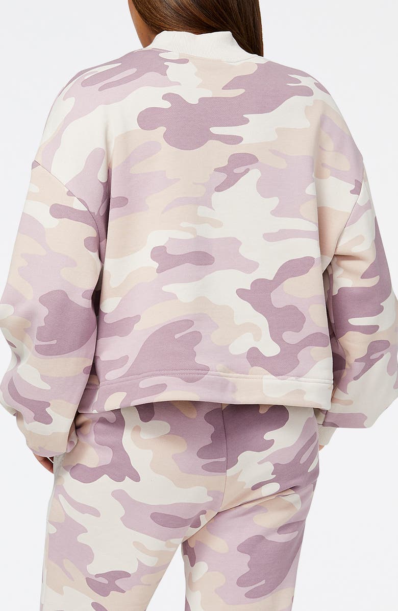 New Balance Athletics Print Fleece Sweatshirt, Alternate, color, White