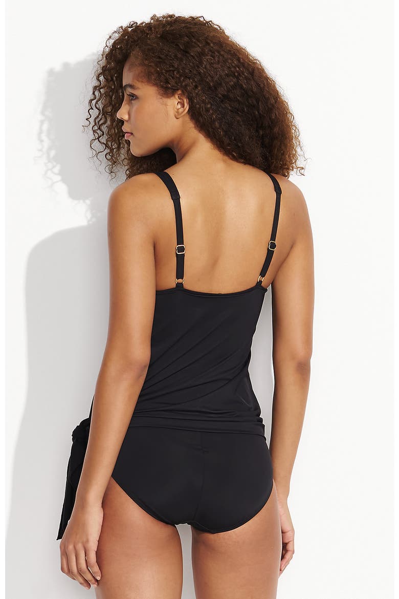 D-Cup Slender Suit Fauxkini One Piece Swimsuit, Alternate, color, Black