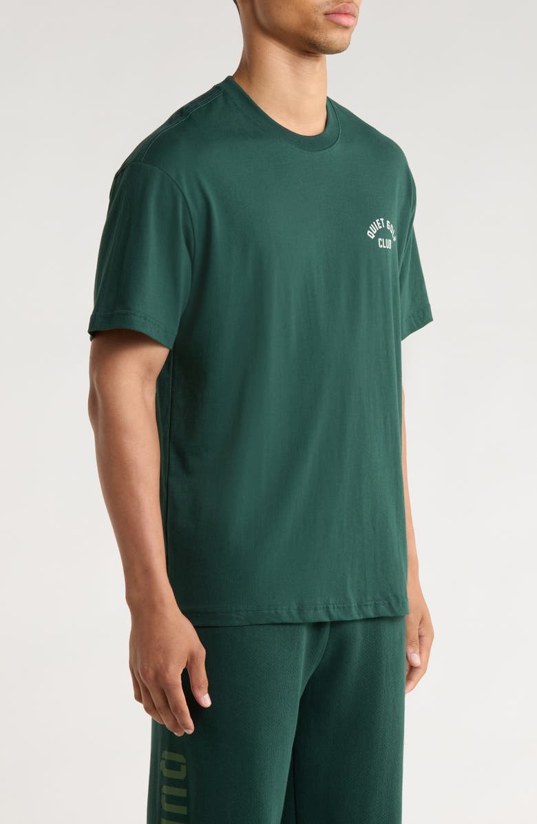 Quiet Golf Stencil Logo Cotton T-Shirt, Alternate, color, Forest