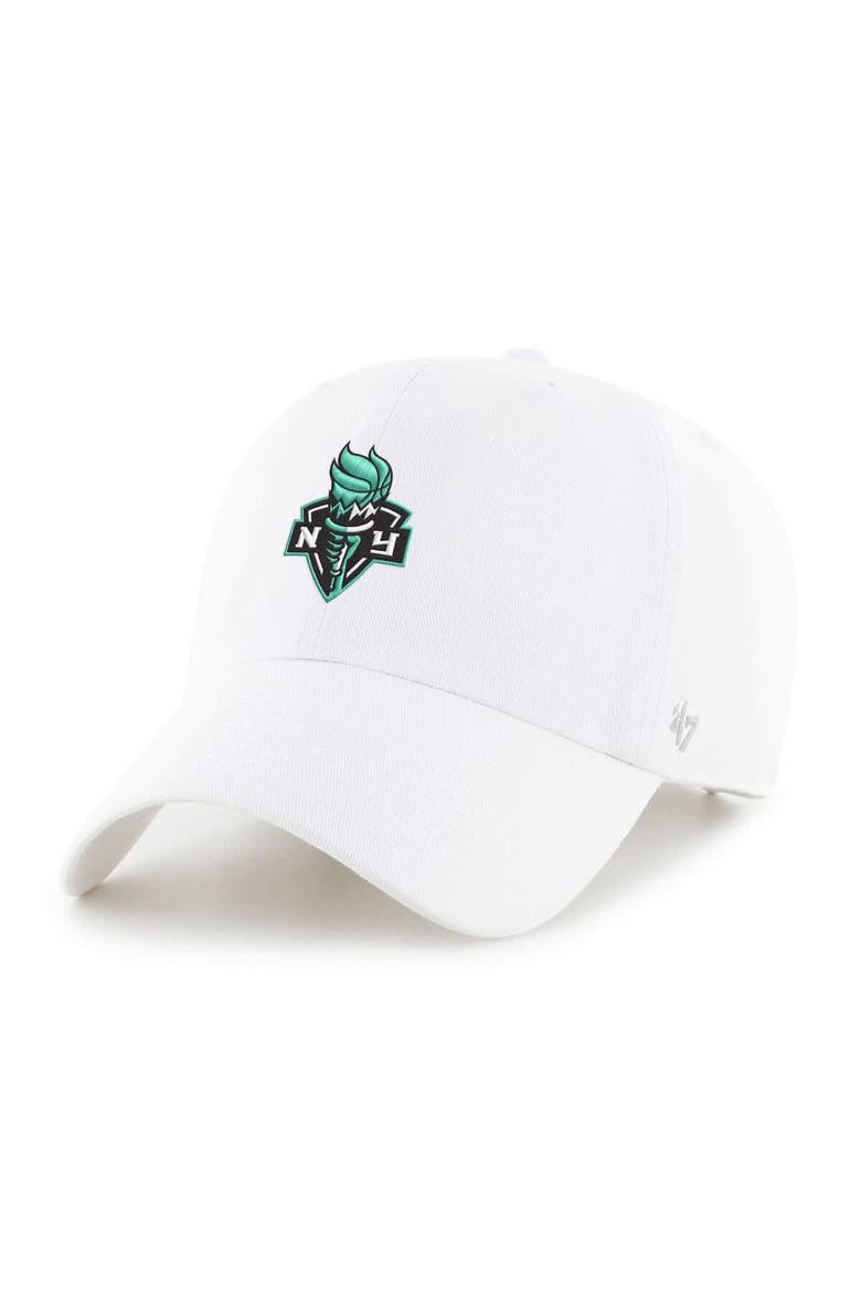 Men's '47 White New York Liberty Core Logo Clean Up Adjustable Hat, Main, color, White