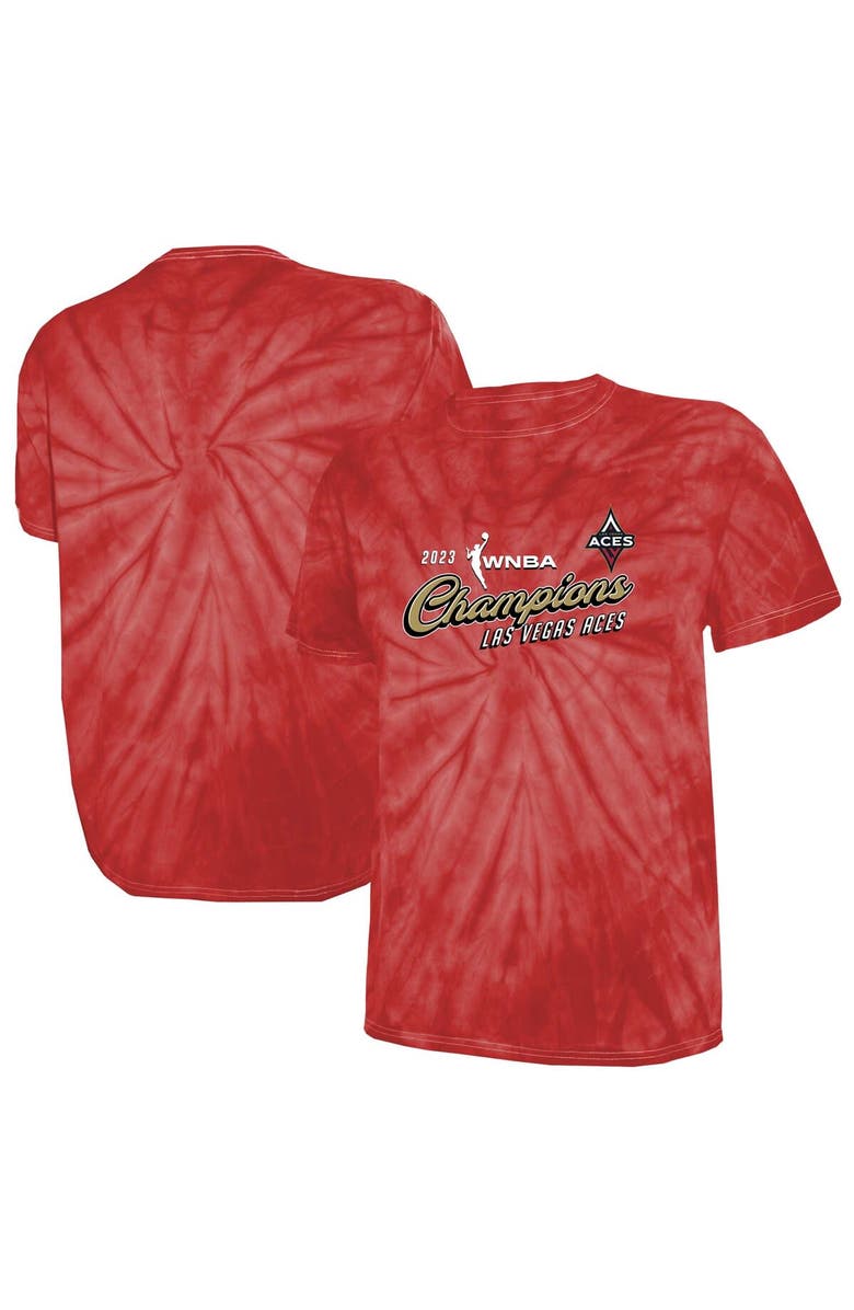 STITCHES Unisex Stitches Red Las Vegas Aces 2023 WNBA Finals Champions Tie-Dye T-Shirt, Main, color, 