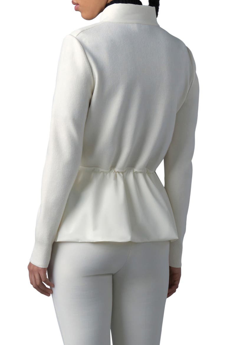 Laika Mixed Media Peplum Down Jacket, Alternate, color, CREAM