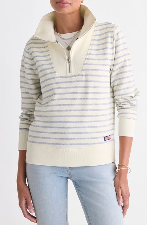 Striped Quarter-Zip Pullover