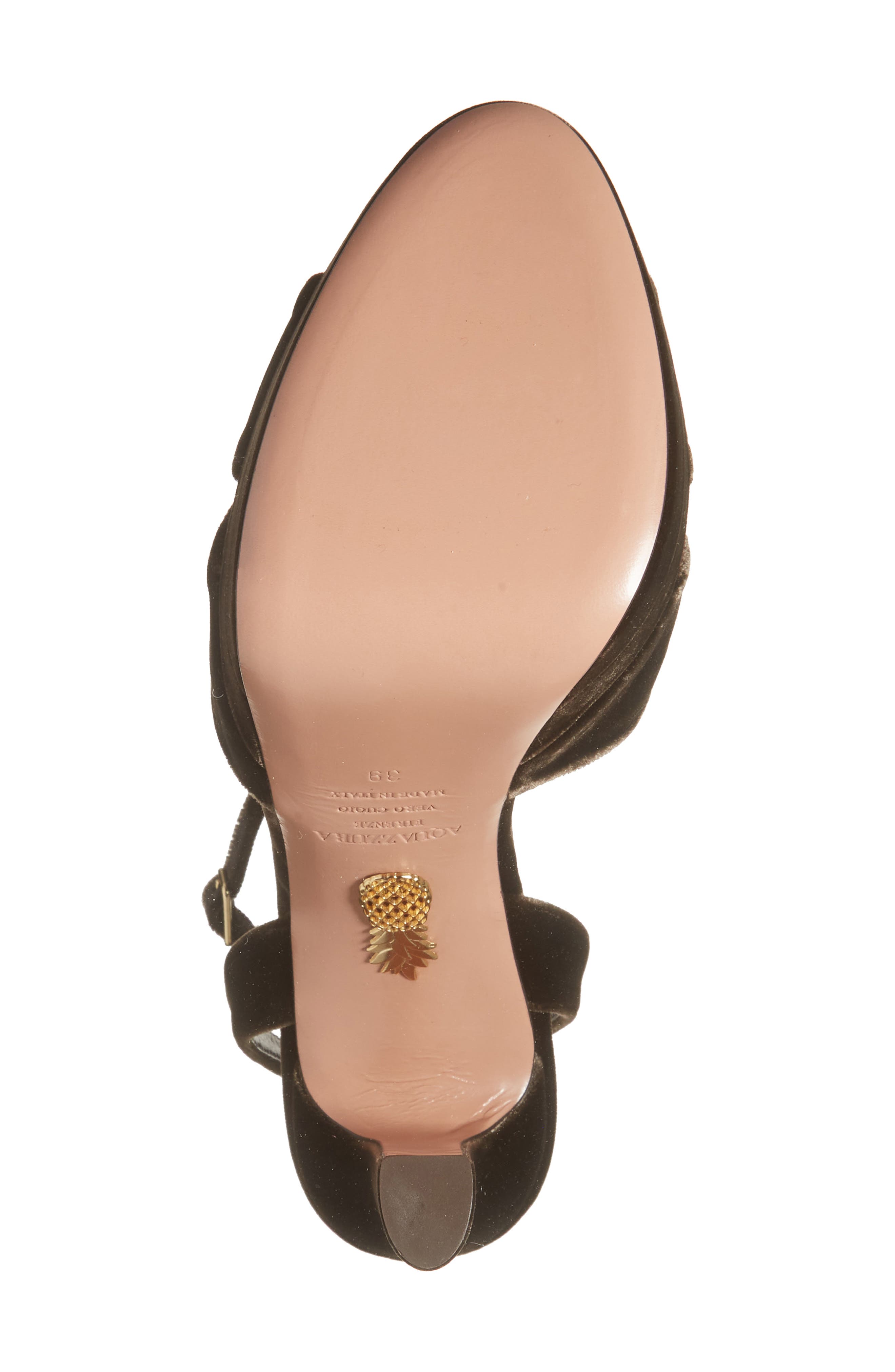 Aquazzura Divine Ankle Strap Platform Sandal, Alternate, color, Espresso