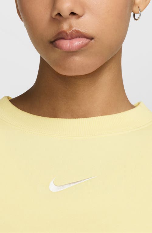 Nike Phoenix Fleece Crewneck Sweatshirt In Yellow