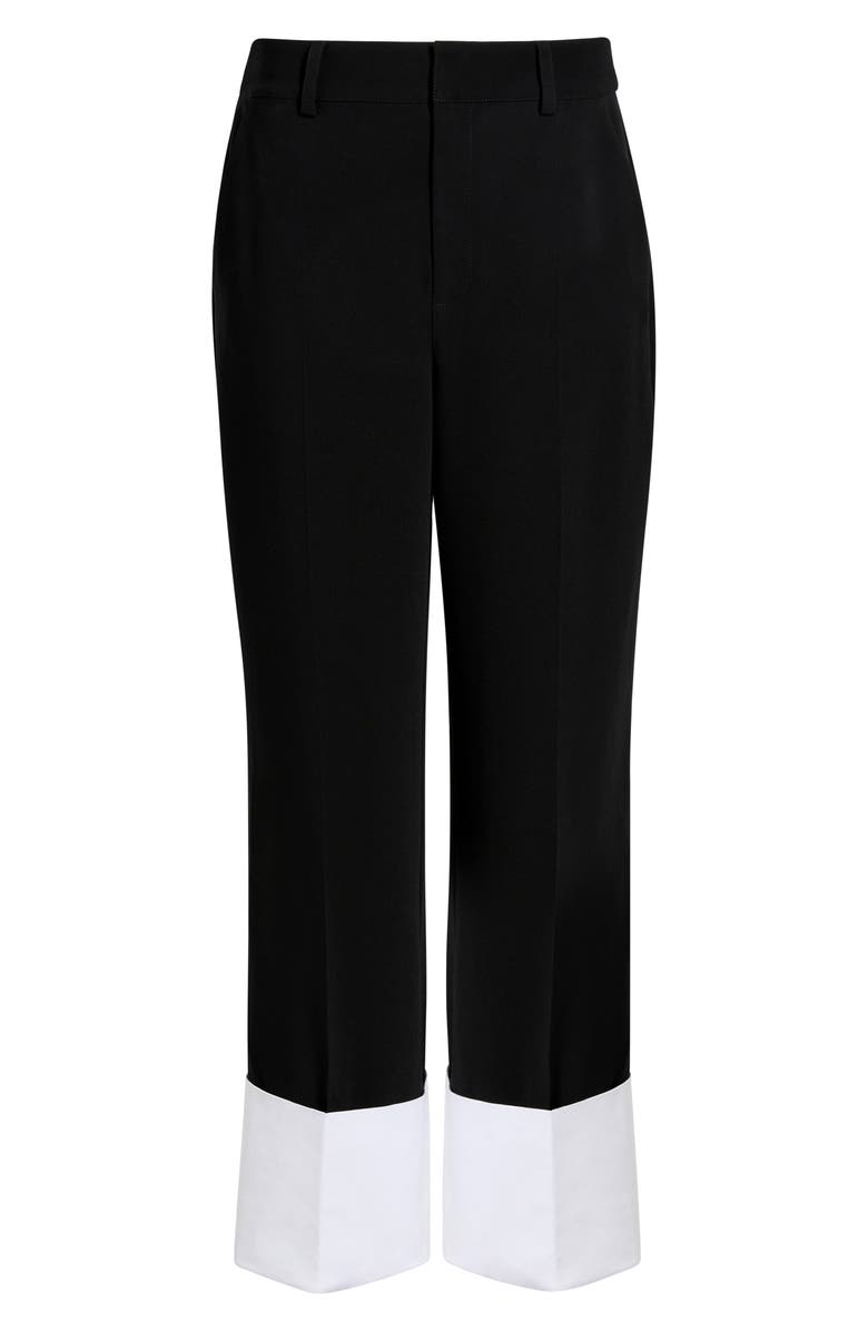 Cinq à Sept Mesa Wide Cuff Pants, Alternate, color, Black/ White