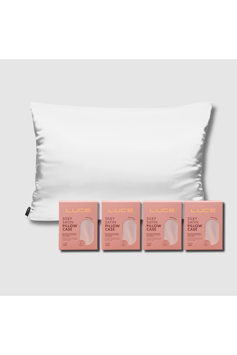 Silky Satin Pillowcase Bundle, Main, color, WHITE