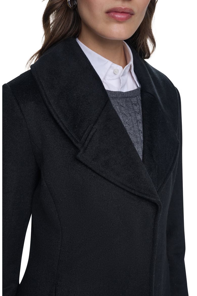 Oversize Collar Wool Blend Coat, Alternate, color, BLACK