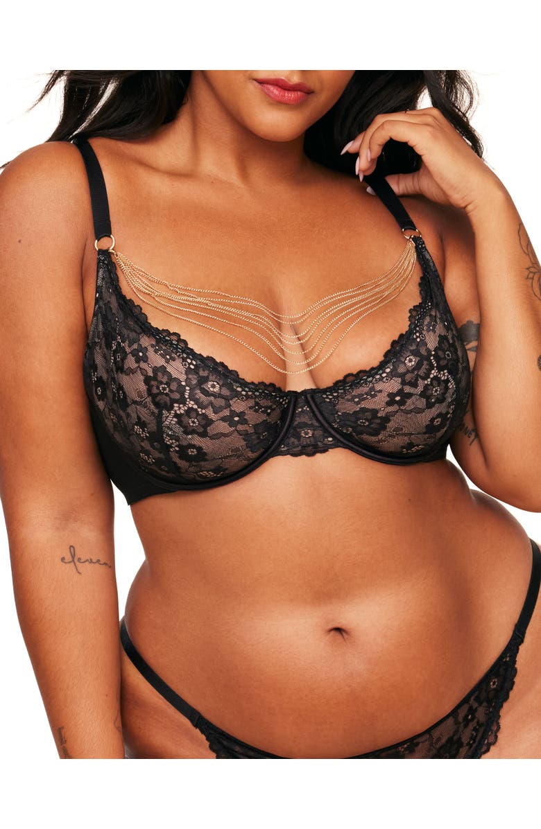 Adore Me Elyza Unlined Demi Bra, Main, color, Black