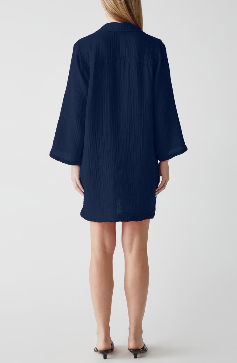 Michael Stars Long Sleeve Gauze Tunic Dress, Alternate, color, Nocturnal