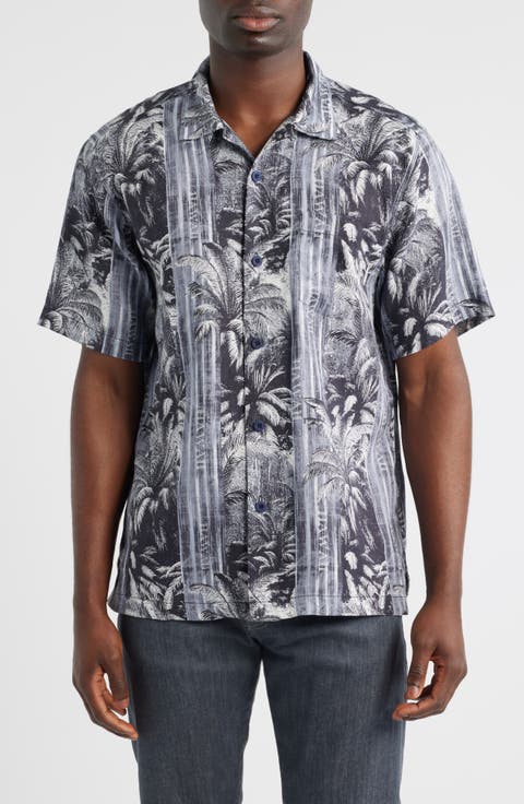 Hawaiian Nightfall Linen Camp Shirt