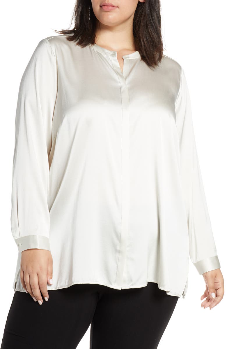 Eileen Fisher Band Collar Shirt, Main, color, 