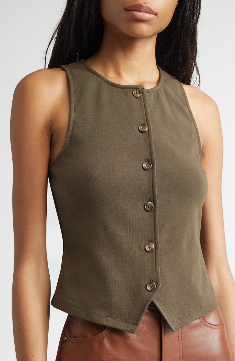 Veronica Beard Caroline Knit Vest, Alternate, color, Cypress