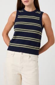 French Connection Hester Striped Rib Sweater Tank