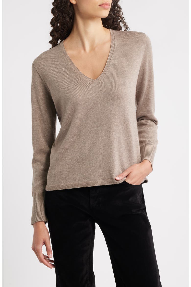 Vinny V-Neck Sweater, Main, color, SANDSTONE