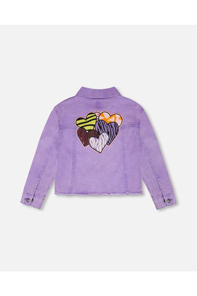 Heart Embroidery Denim Jacket, Alternate, color, Mauve