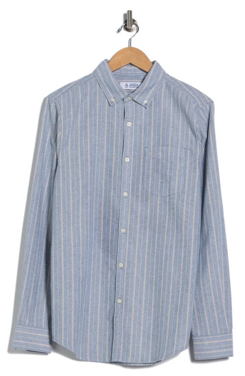 Original Penguin Oxford Stretch Half Zip Sweatshirt In Gray