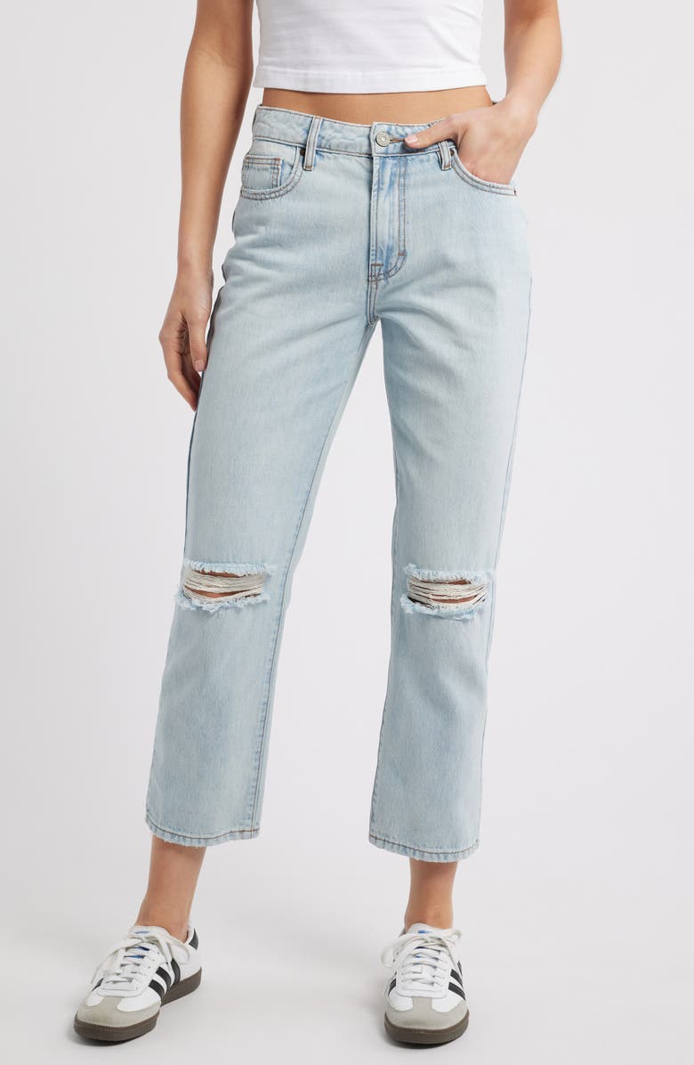 HIDDEN JEANS Classic Summer Distressed Straight Leg Jeans, Main, color,