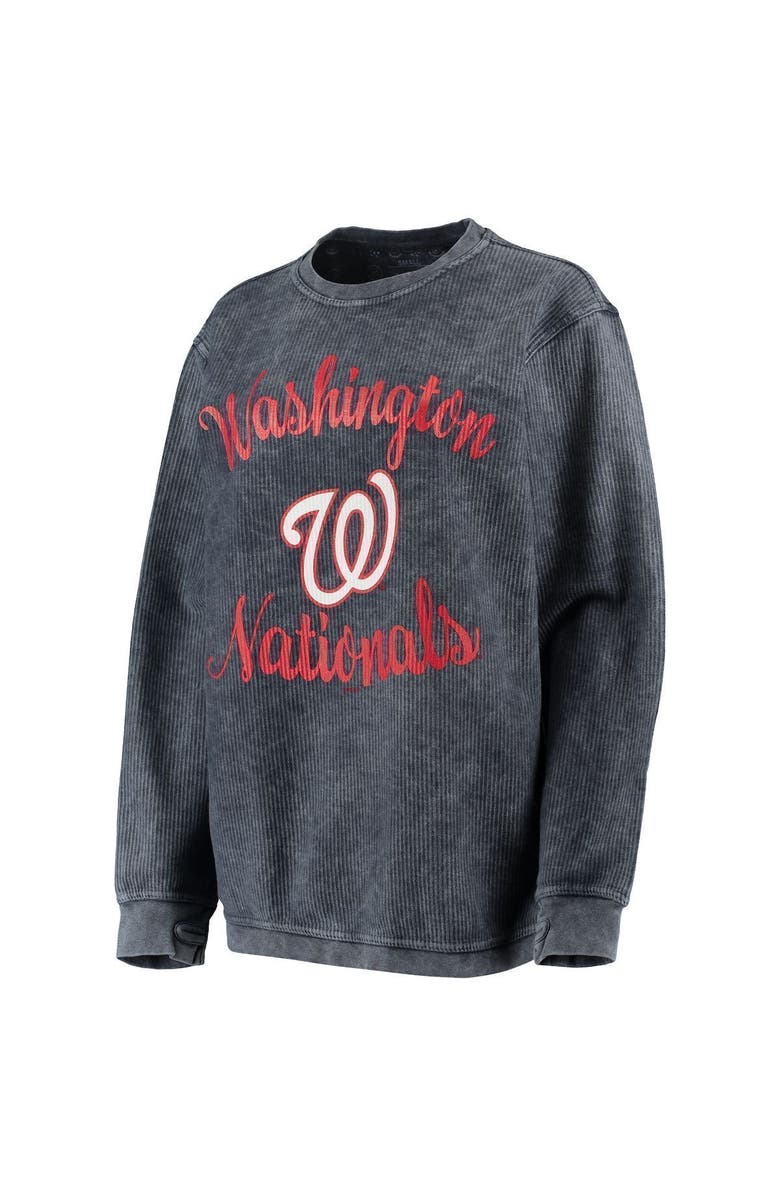 G-III 4HER BY CARL BANKS Women's G-III 4Her by Carl Banks Navy Washington Nationals Script Comfy Cord Pullover Sweatshirt, Alternate, color, 