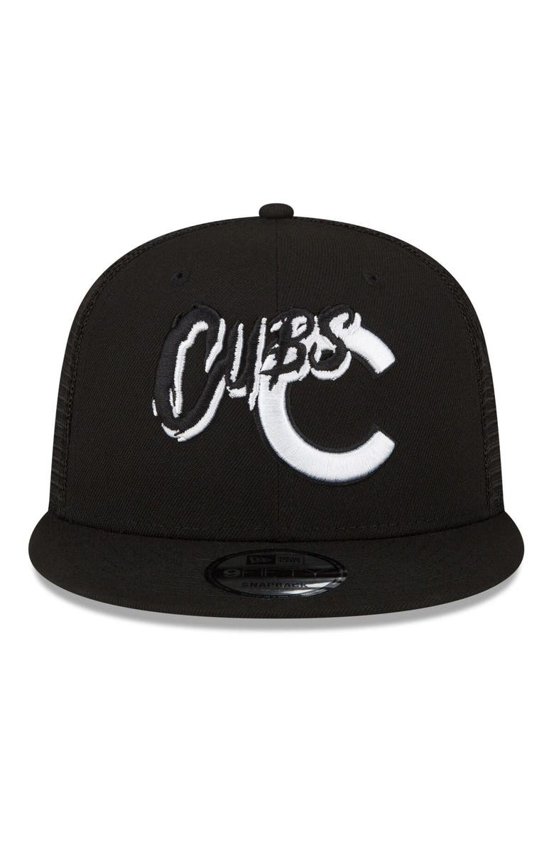 New Era Men's New Era Black Chicago Cubs Street Trucker 9FIFTY Snapback Hat, Alternate, color, 
