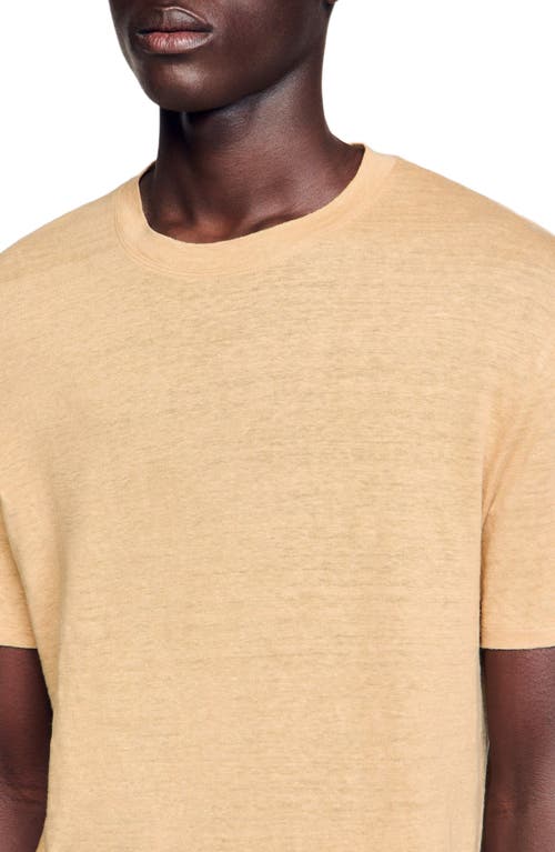 Sandro Man T-shirt Yellow Size Xl Linen