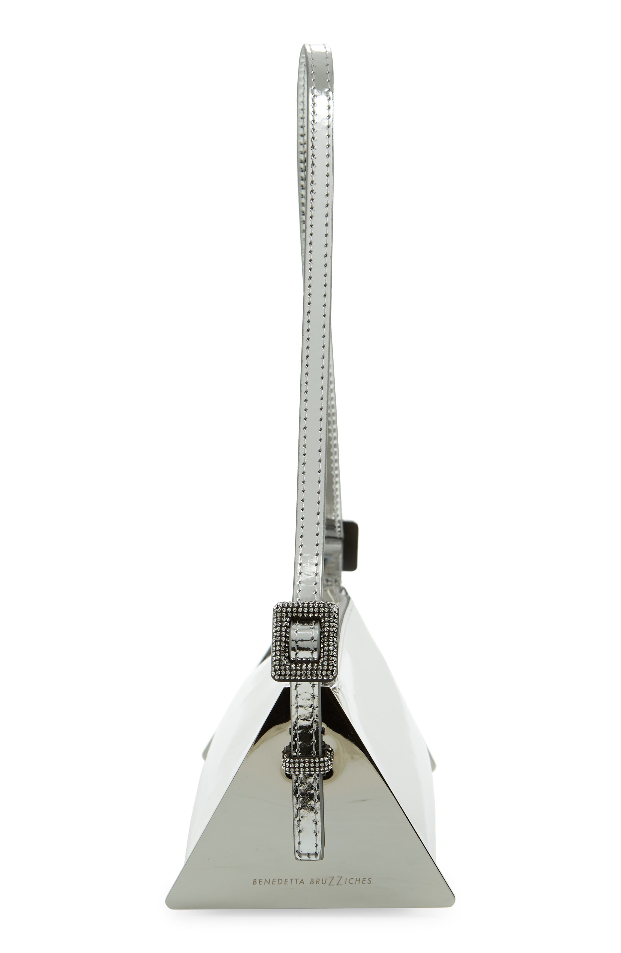 Benedetta Bruzziches Joy Metallic Leather Triangular Shoulder Bag, Alternate, color, 