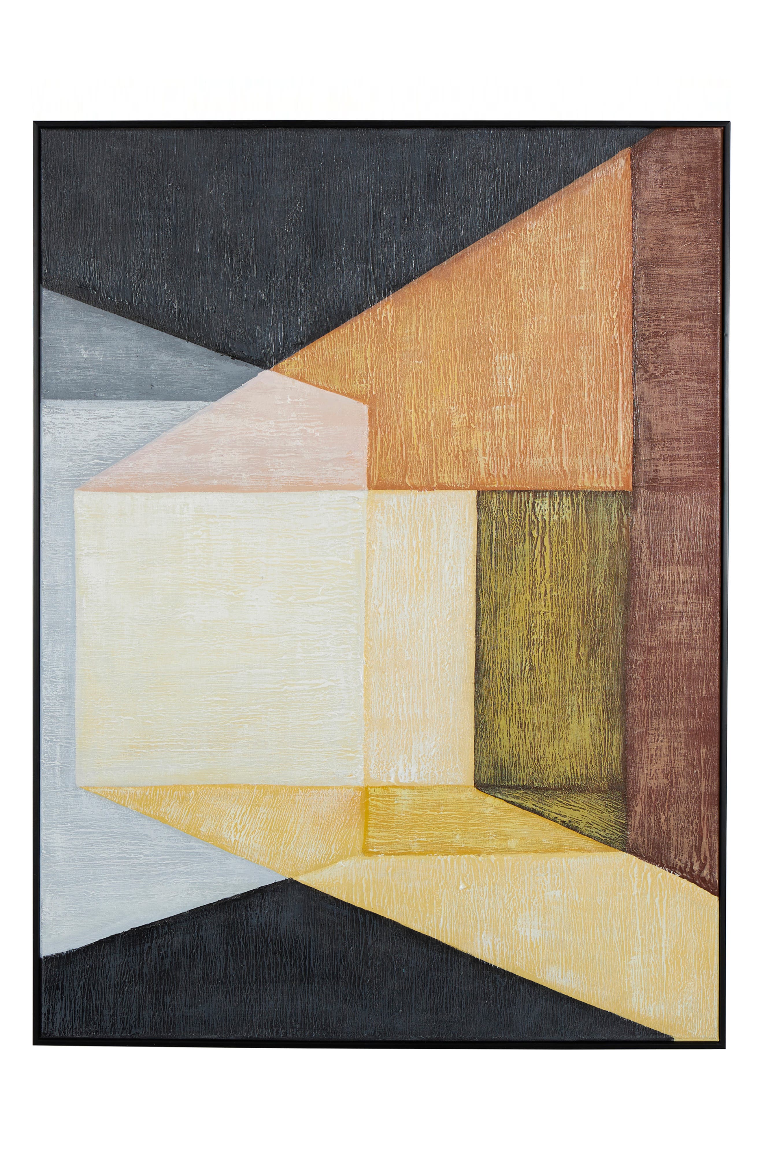 GINGER BIRCH STUDIO Blue Abstract Canvas Framed Wall Art