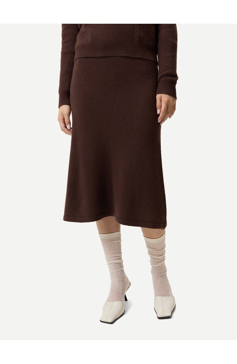 Gobi Cashmere A-Line Cashmere Knitted Skirt, Alternate, color, Cocoa